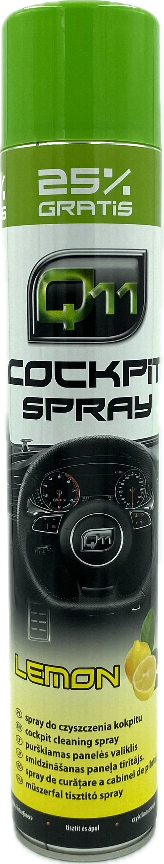 Q11 Műszerfalápoló & tisztító habspray | citrom illat | matt hatás | - 750 ml